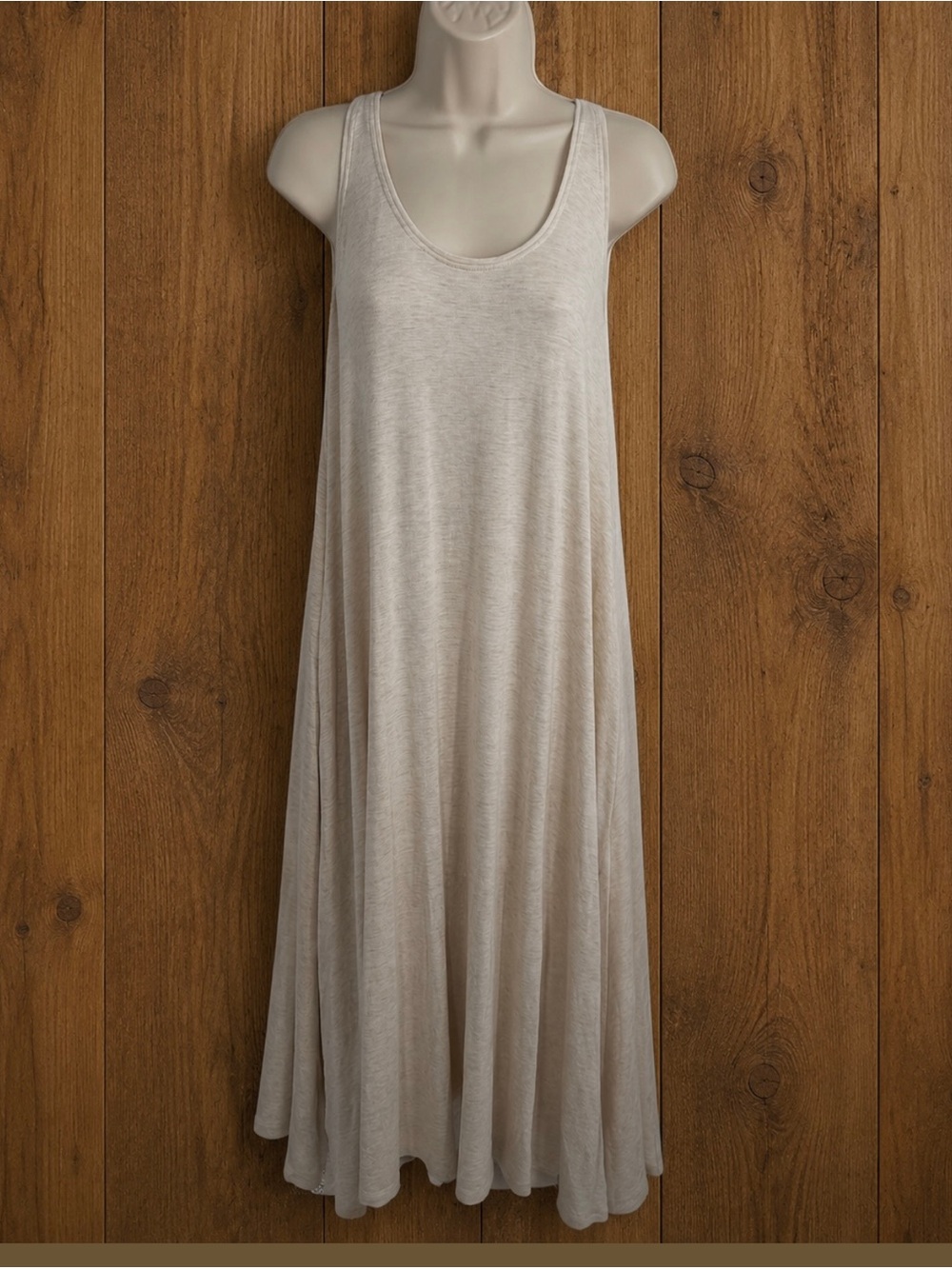 Lou & Grey Sleeveless Scoop Maxi Dress Oatmeal Cream